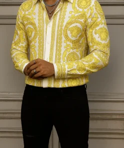 VERSACE Long Sleeves Button Down Shirt Limited For Men VS20014023