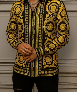 VERSACE Long Sleeves Button Down Shirt Limited For Men VS20014025