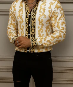 VERSACE Long Sleeves Button Down Shirt Limited For Men VS20014033