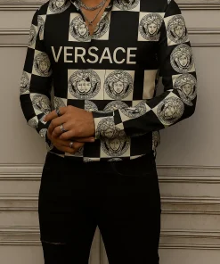 VERSACE Long Sleeves Button Down Shirt Limited For Men VS20014043