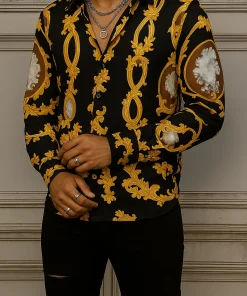 VERSACE Long Sleeves Button Down Shirt Limited For Men VS20014047