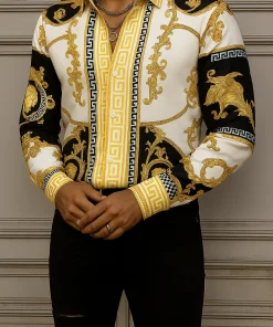 VERSACE Long Sleeves Button Down Shirt Limited For Men VS30014714